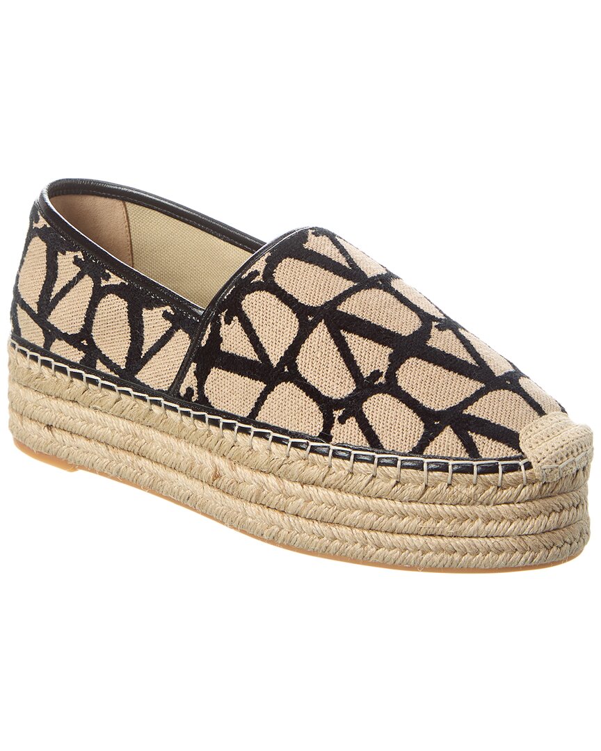 Valentino Garavani Valentino Toile Canvas Espadrille In Brown