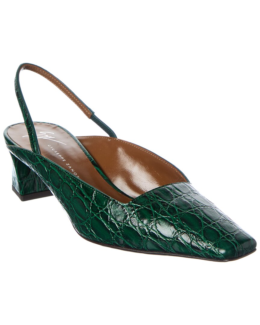 Giuseppe Zanotti Brenda 45 Croc-embossed Leather Slingback Pump In Multi