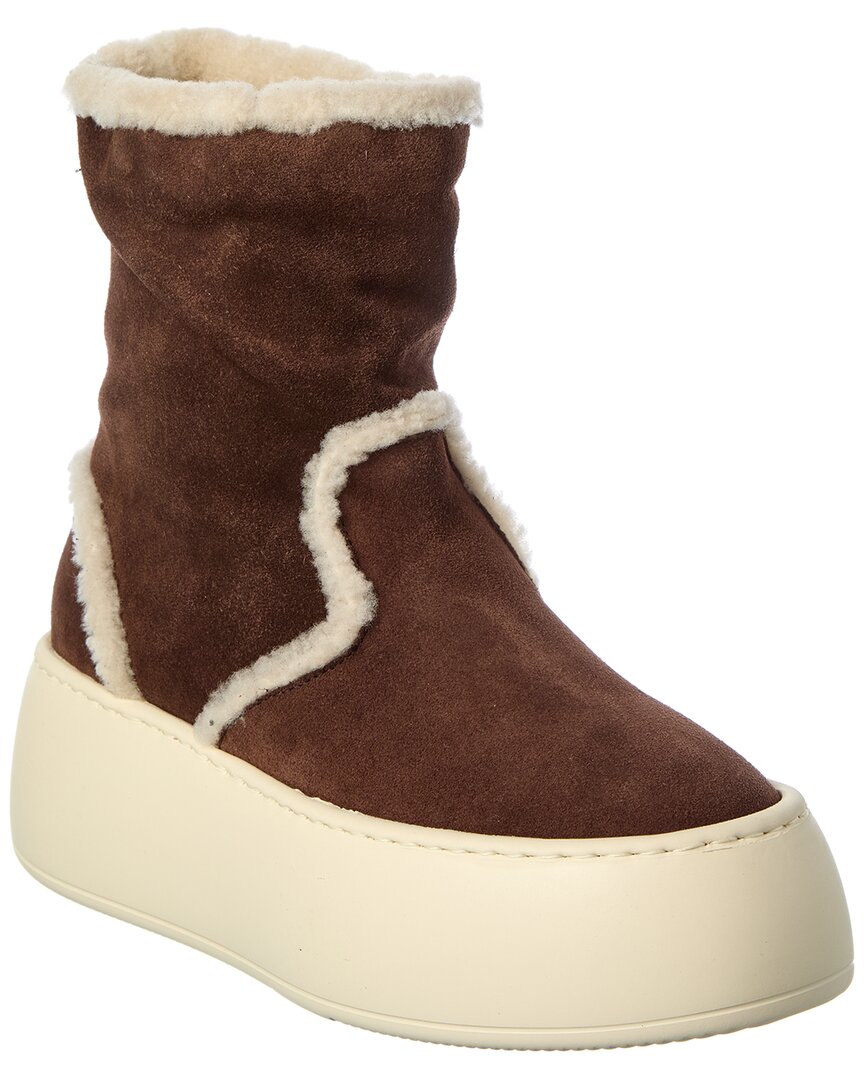 Giuseppe Zanotti Alma Suede & Shearling Platform Boot In Brown