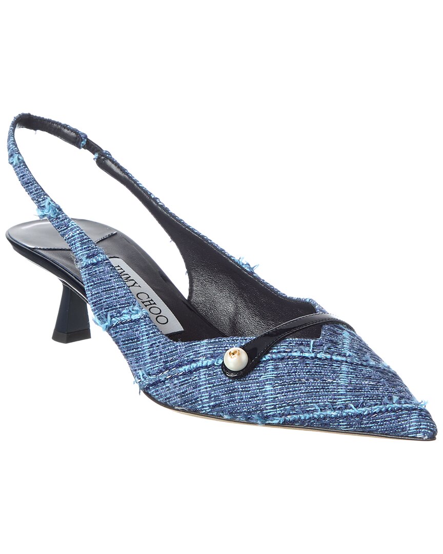 Jimmy Choo Amita 45 Denim Pump In Brown