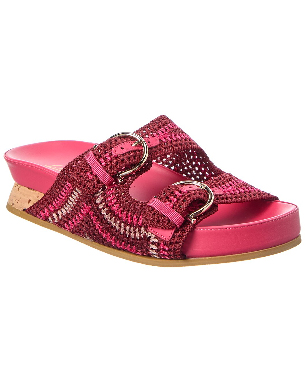 Ferragamo Shaula Crochet & Leather Sandal