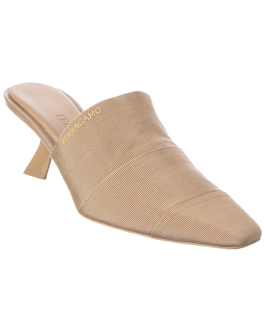 Ferragamo Algedi Grosgrain Mule In Gold