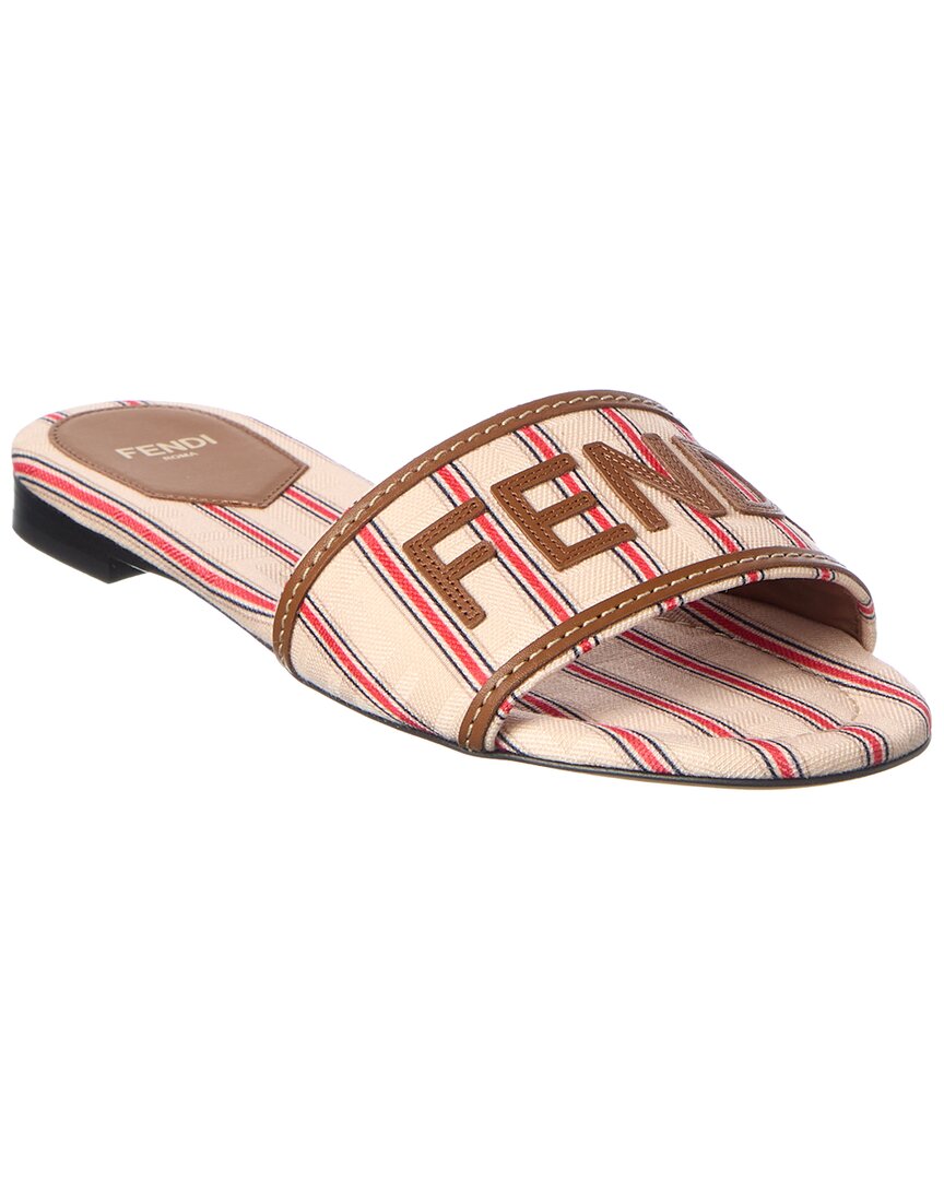 Fendi Sunshine Leather Sandal In Animal Print