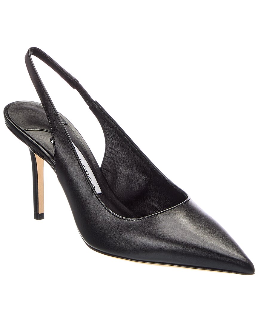 Jimmy Choo Love 85 Leather Slingback Pump In Black