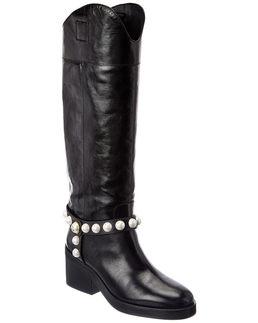 Jimmy Choo Tonya A 70 Leather Knee-high Boot In Black