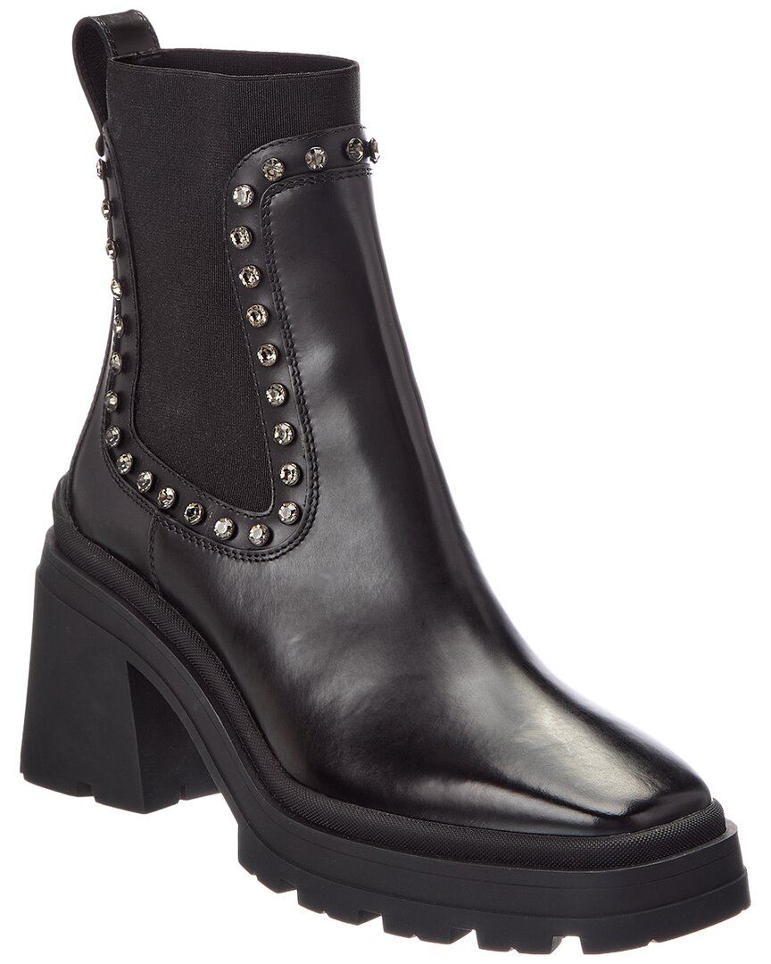 Jimmy Choo Veronique 80 Leather Boot In Black