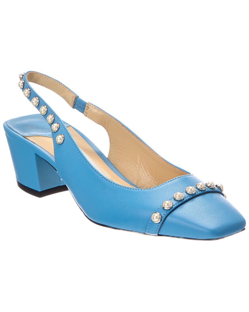 Jimmy Choo Hya 45 Leather Slingback Pump In Blue