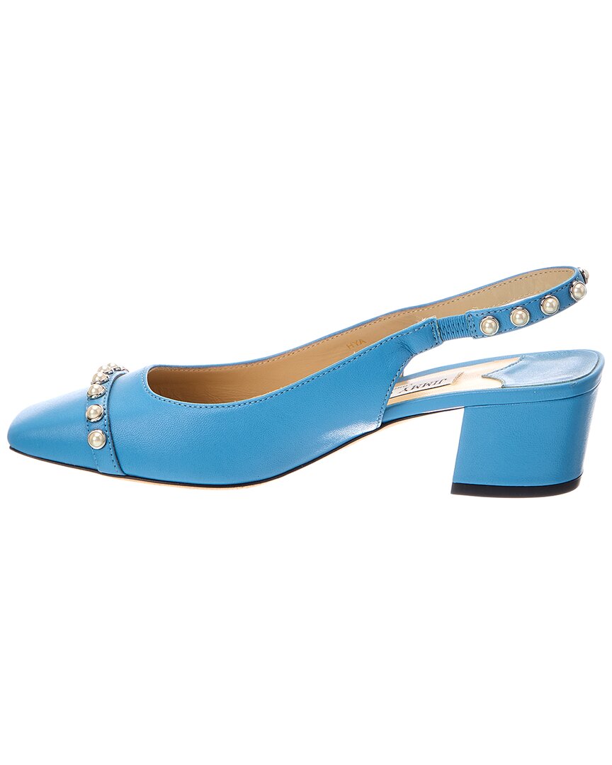 Jimmy Choo Hya 45 Leather Slingback Pump In Blue