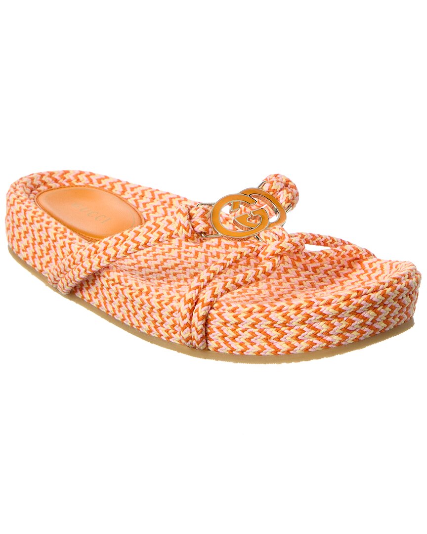 Gucci Interlocking G Rope Sandal In Multi