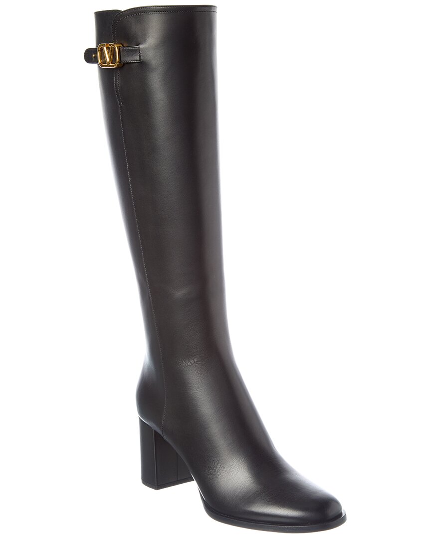 Valentino Garavani Valentino Vlogo Signature Leather Boot In Black