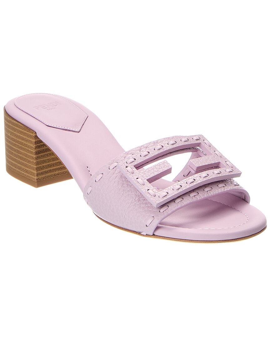 Fendi Baguette Leather Sandal In Purple