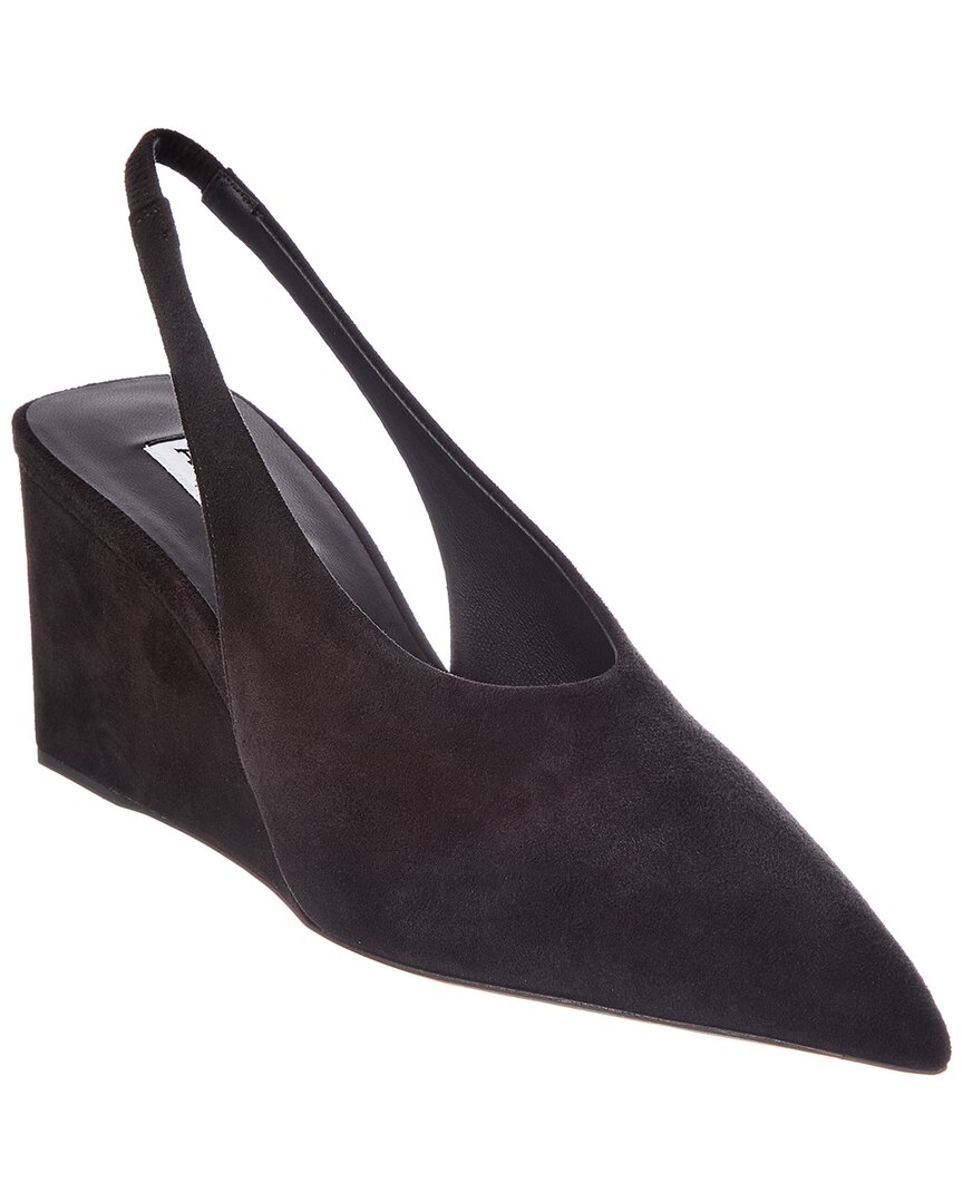 Alaïa Cube Suede Slingback Wedge Pump In Black