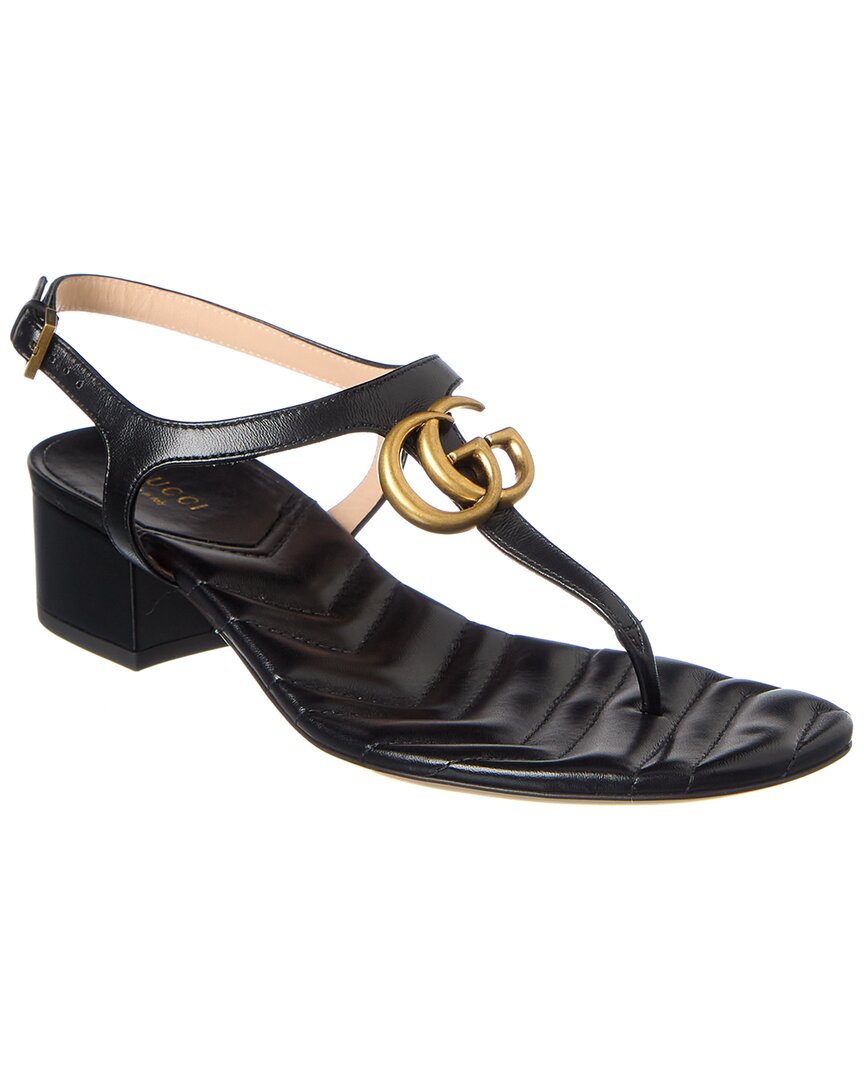 GUCCI DOUBLE G LEATHER SANDAL