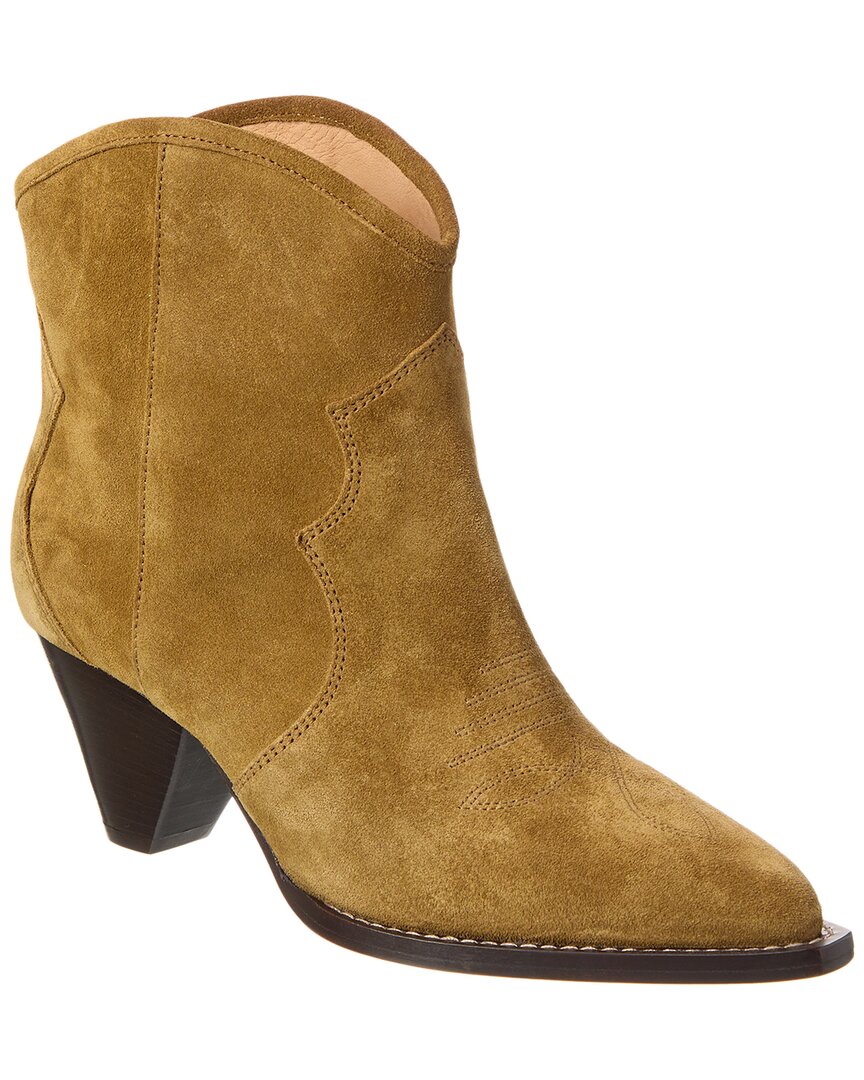 Shop Isabel Marant Darizo Suede Ankle Boot In Brown