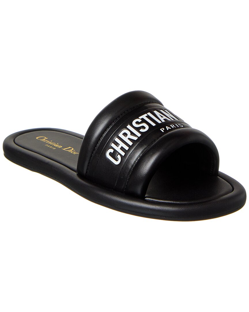 Shop Dior Every-d Leather Slide In Black