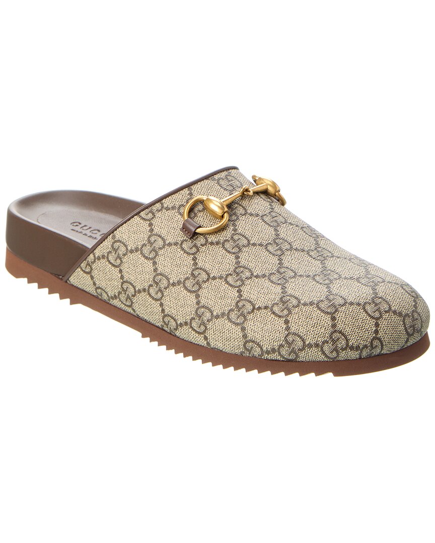 GUCCI GUCCI HORSEBIT GG SUPREME CANVAS SLIPPER