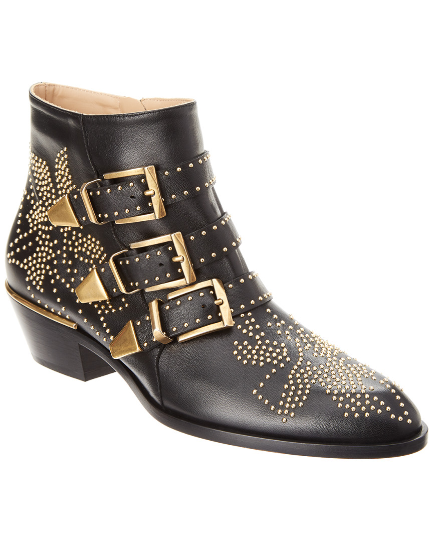 Chloé Women Susan Leather Boots In Black