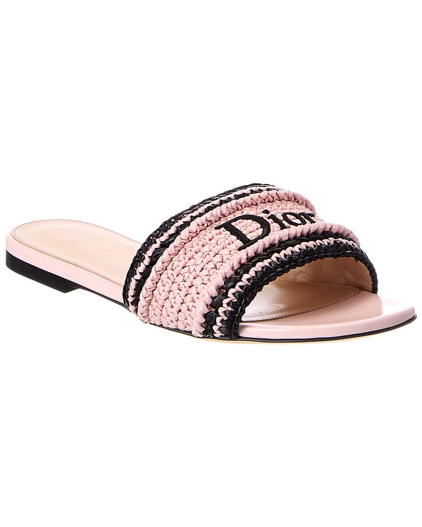 Dior Woven Raffia Sandal In Multi
