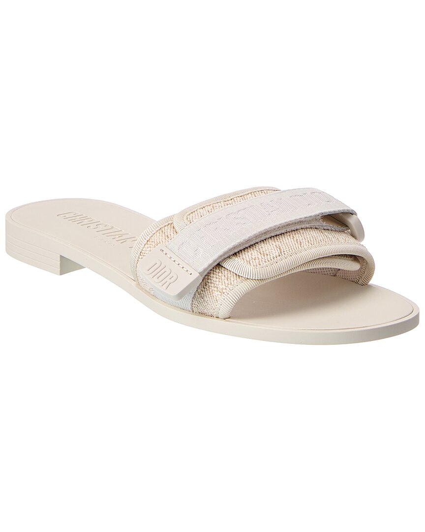 Dior Evolution Oblique Canvas Sandal In White