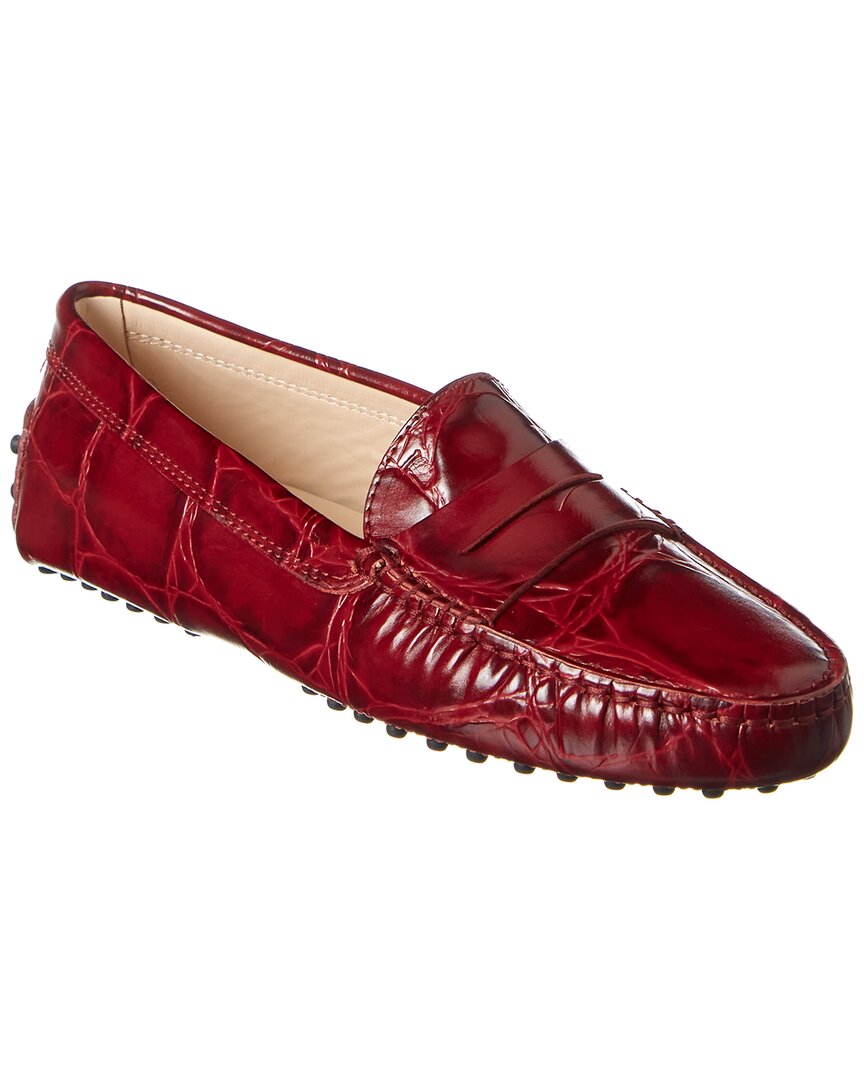 holland crocodile embossed leather loafer