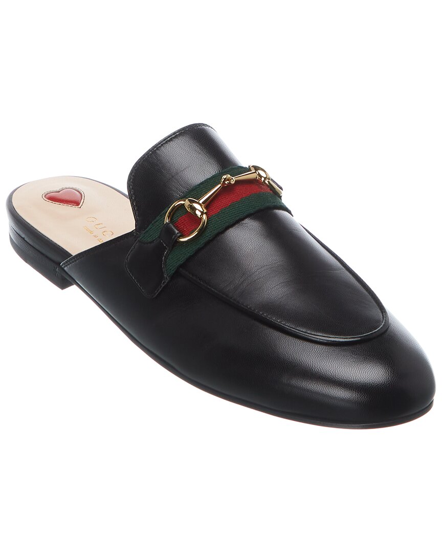 Shop Gucci Princetown Leather Slipper In Black
