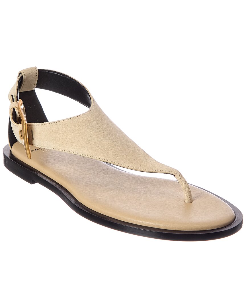 Balmain Anthem Suede Sandal In Beige