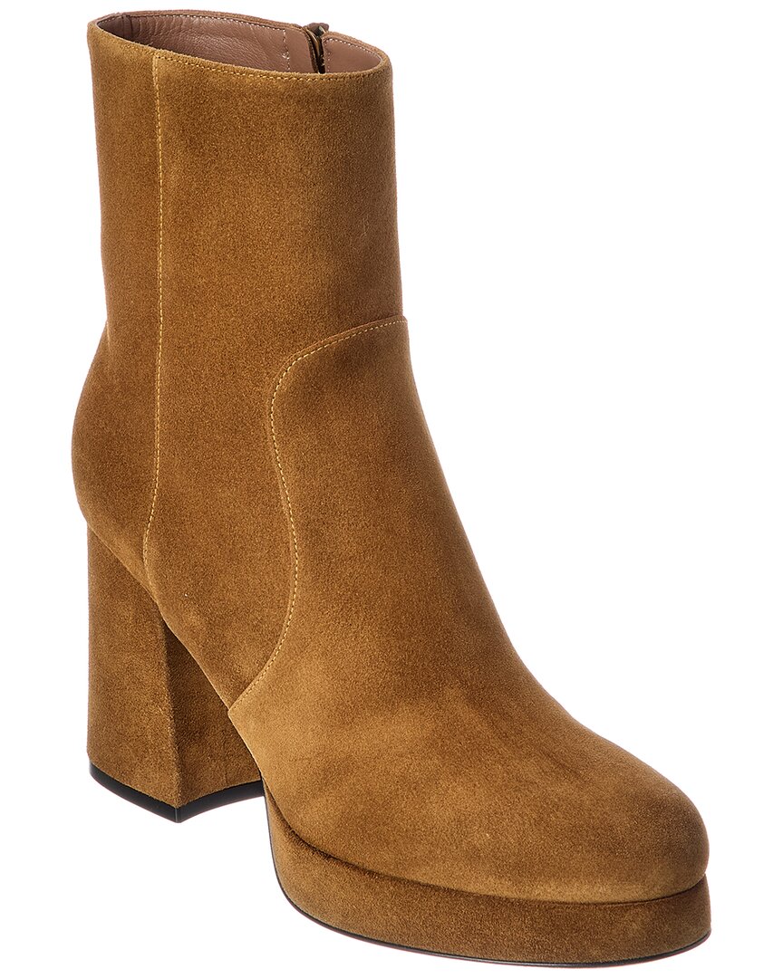 Valentino Garavani Valentino Fawcette 90 Suede Platform Boot In Brown