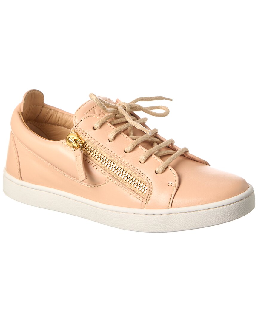 Shop Giuseppe Zanotti Brek Leather Sneaker In Beige