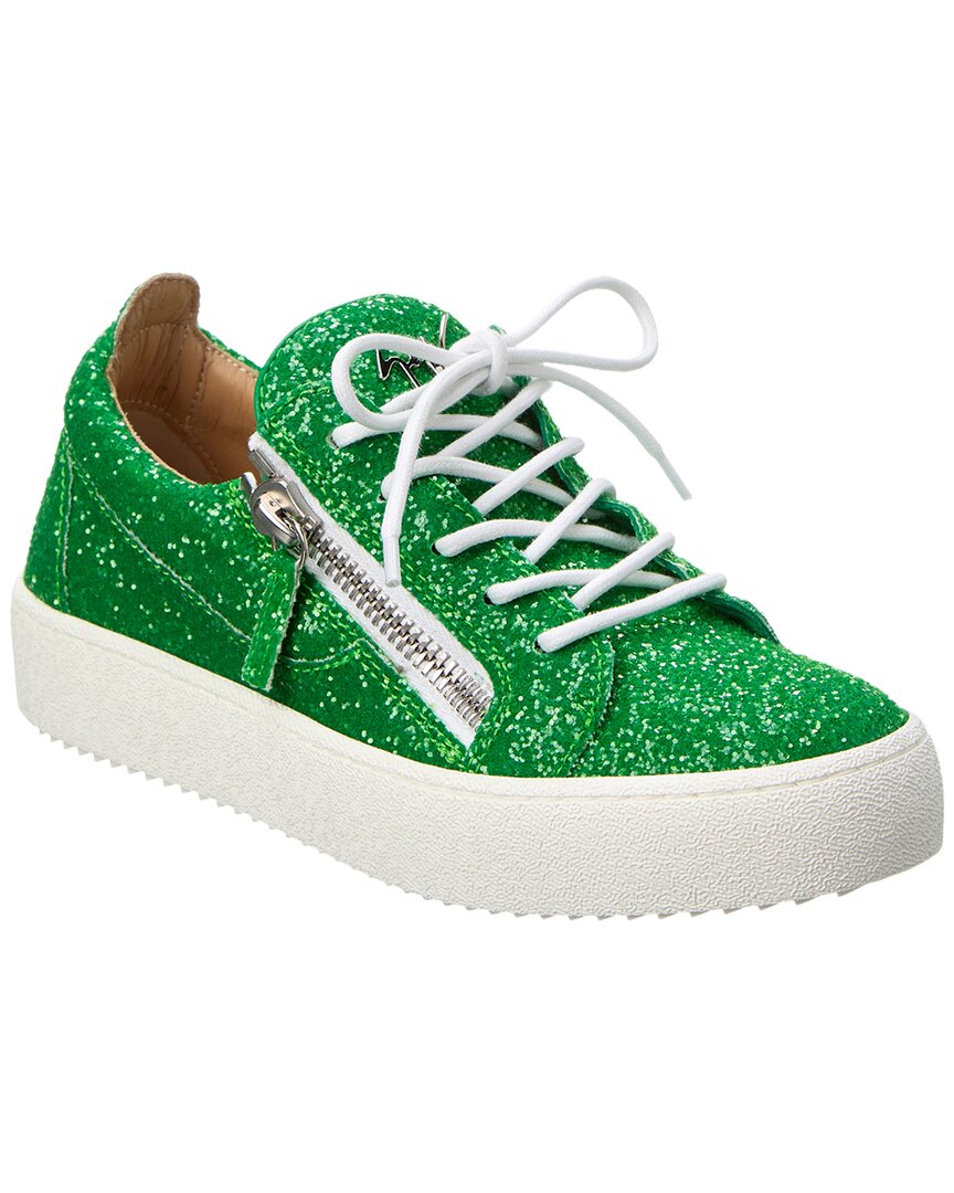 Shop Giuseppe Zanotti May London Glitter Sneaker In Green