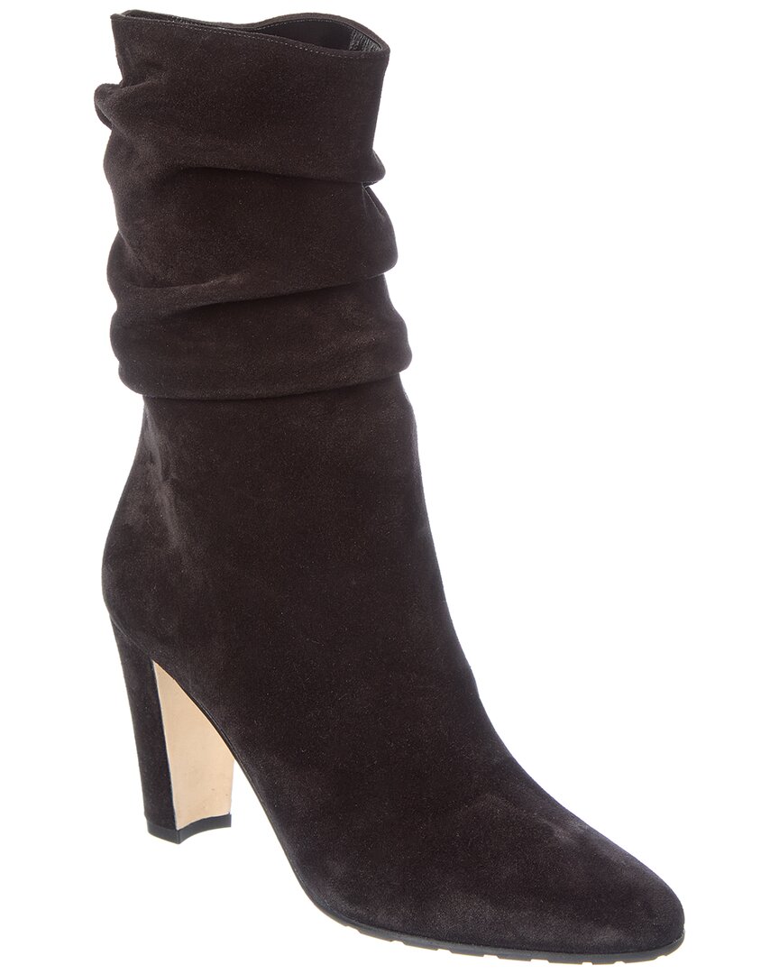 Manolo Blahnik Calasso 90 Suede Boot In Brown