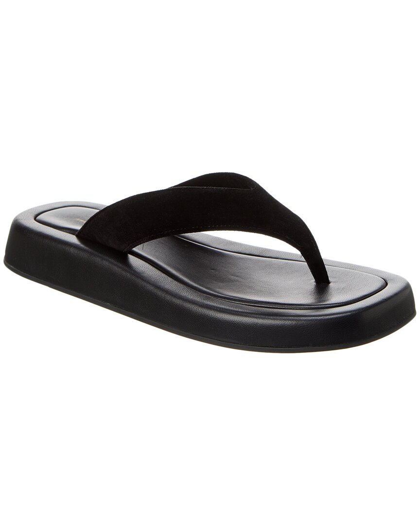 Shop The Row Ginza Velvet Platform Sandal In Black