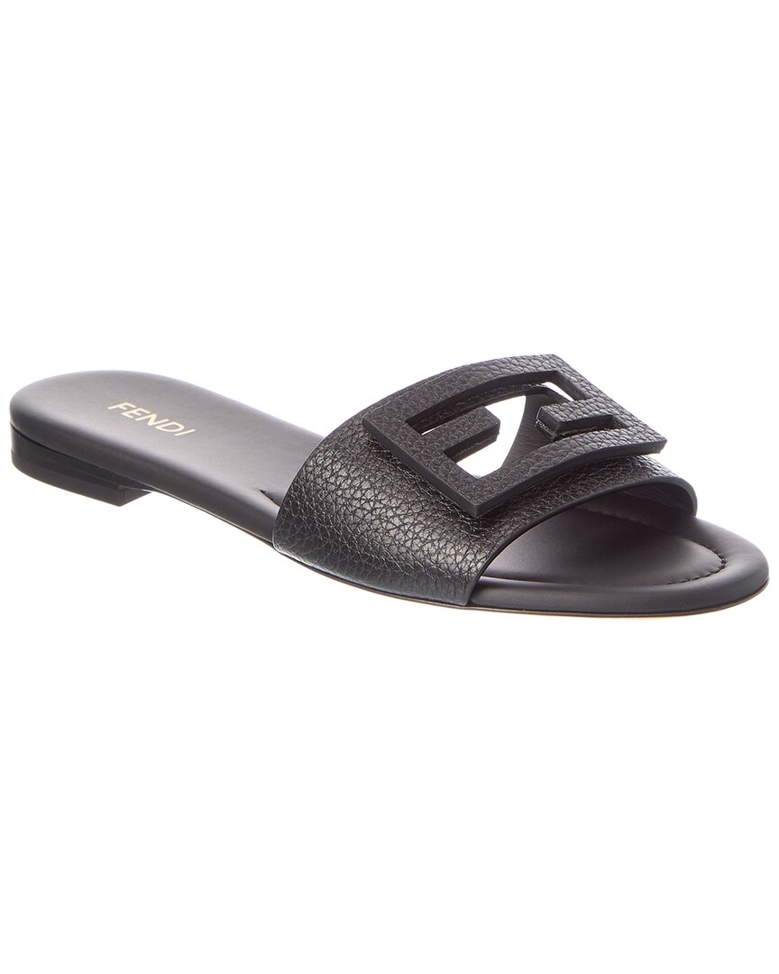 Fendi Black Tube Leather Sandal