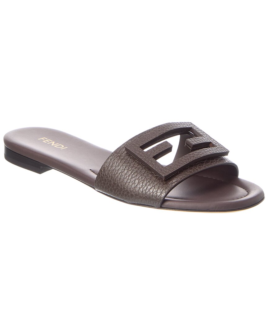 Fendi Brown Tube Leather Sandal