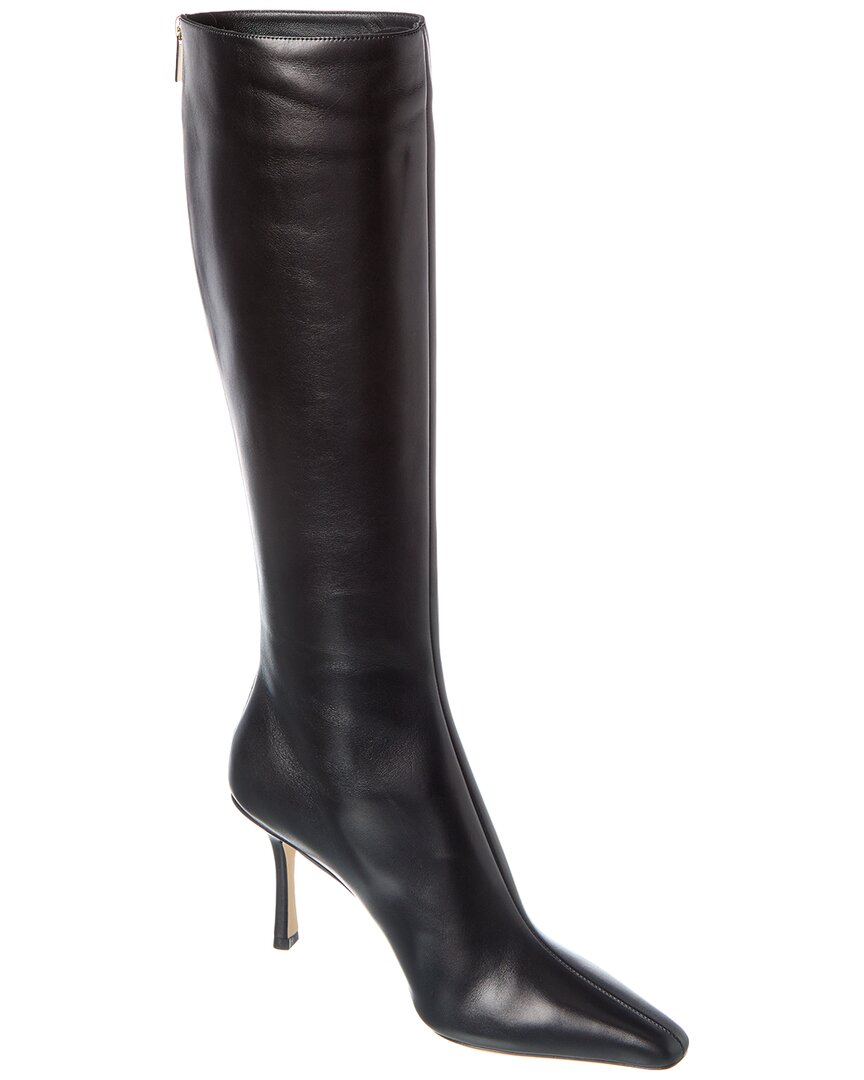 Jimmy Choo Agathe Kb 85 Leather Knee-high Boot In Black
