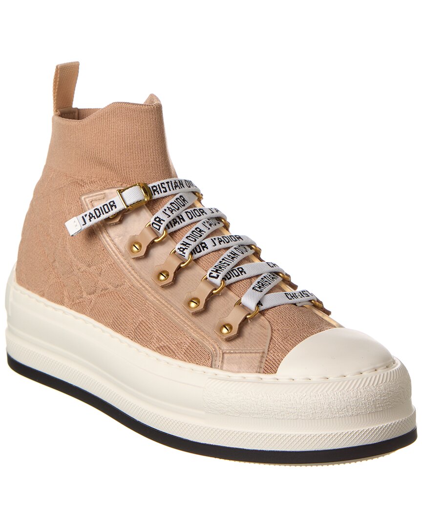 Dior Walk'n' Knit & Leather Sneaker In Brown