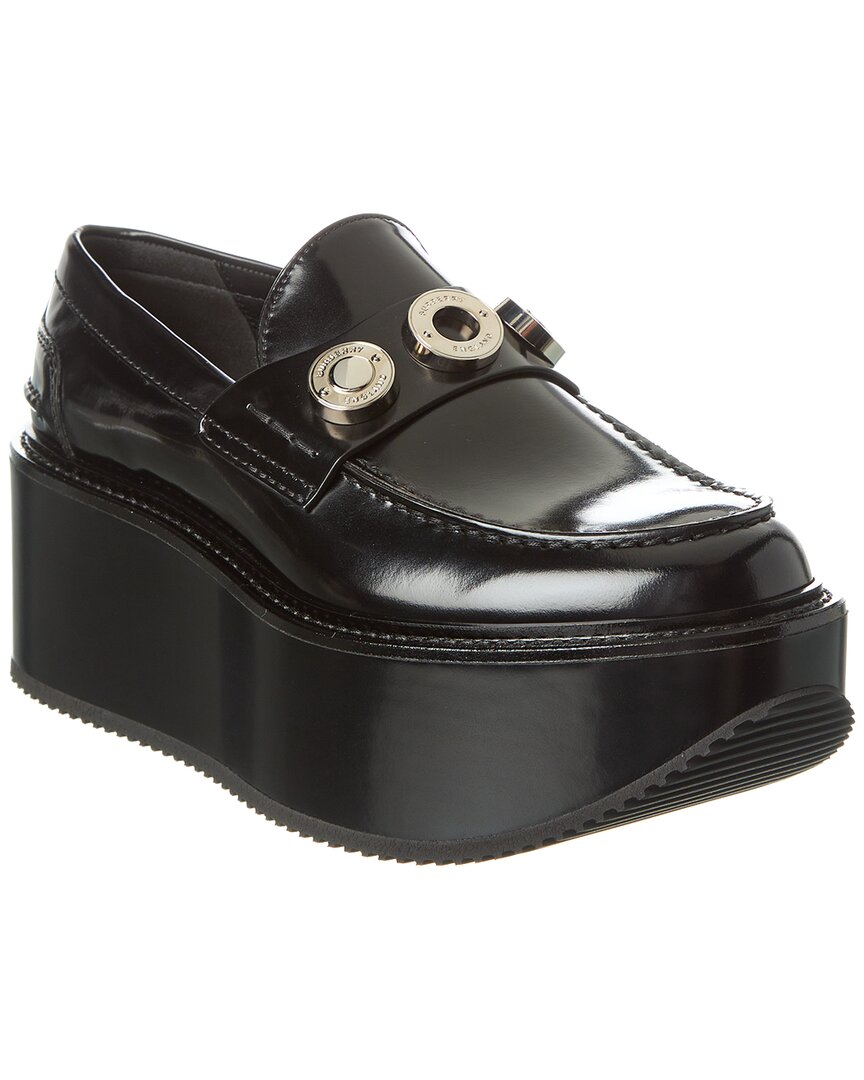 Burberry Platform Leather Loafer In Black