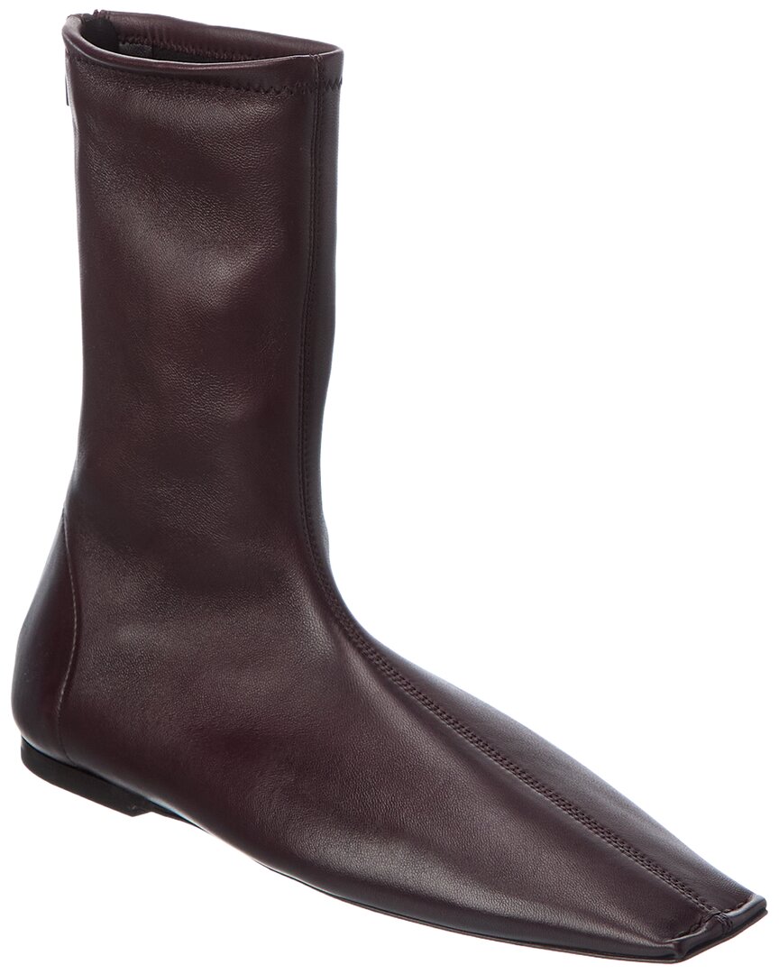Khaite Marlene Leather Boot In Red