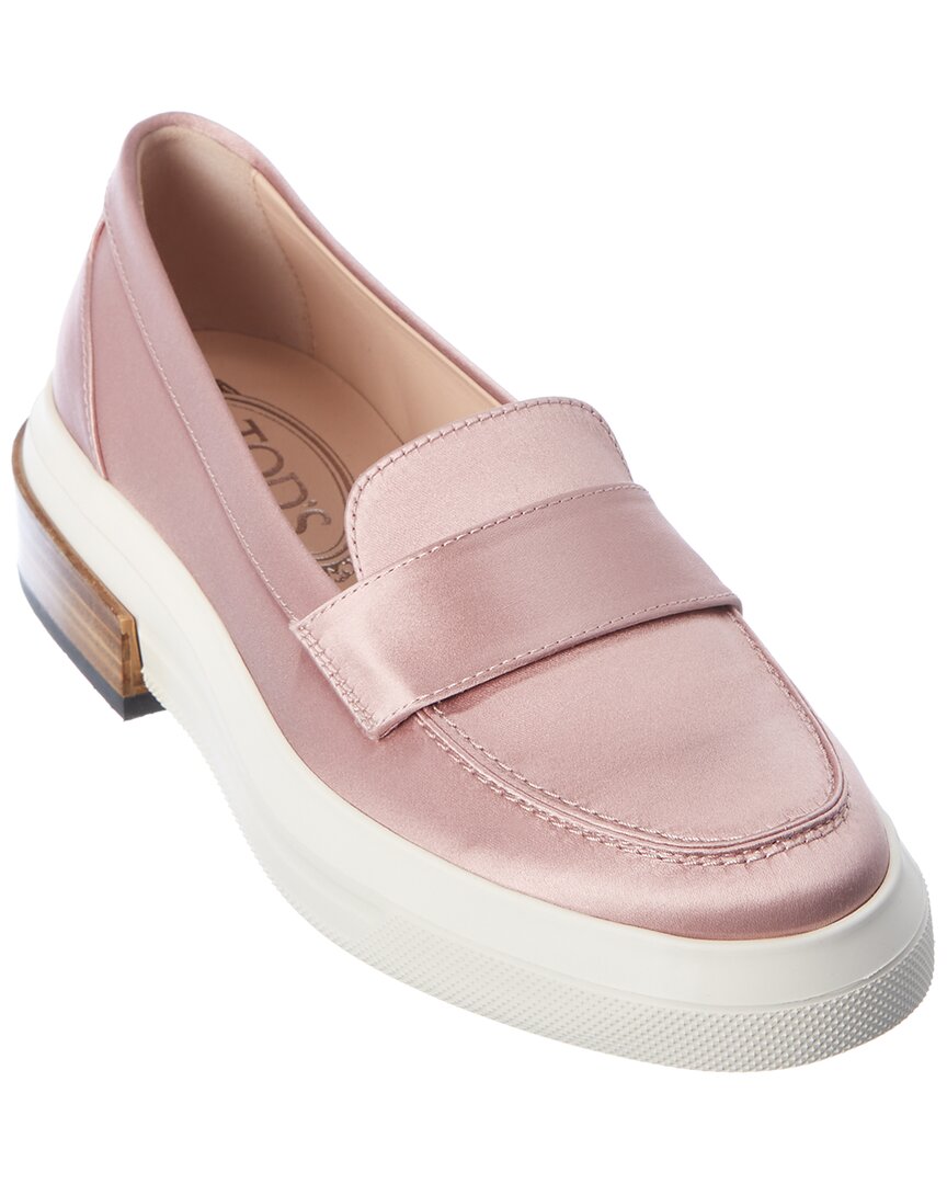 Shop Tod's Silk Loafer In Pink