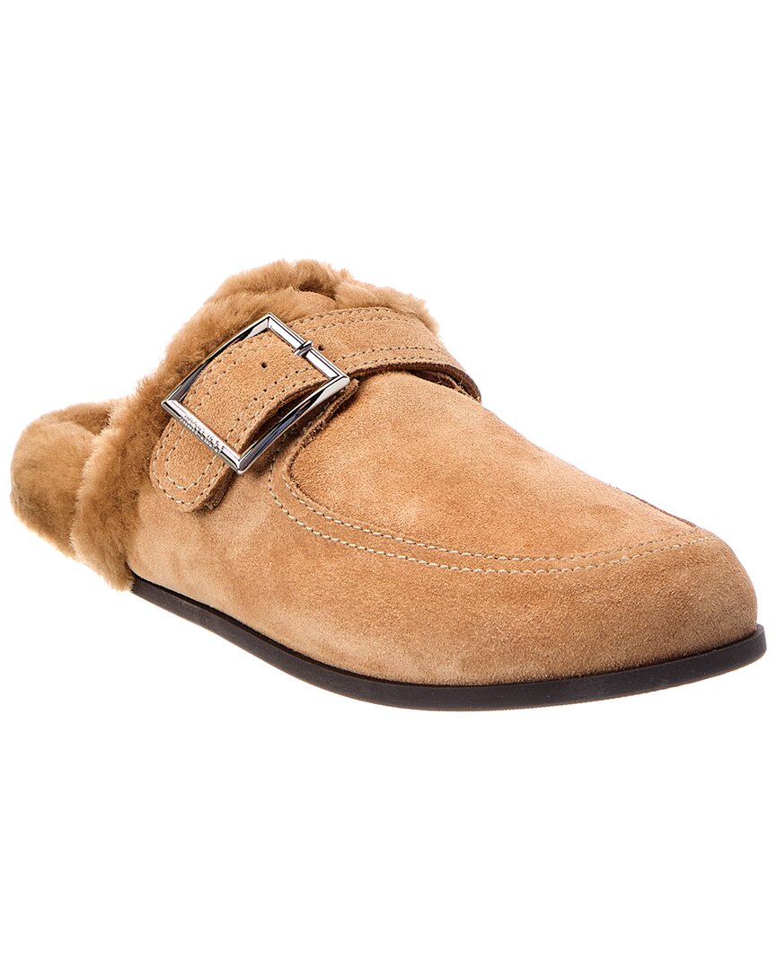 Jimmy Choo Biker Suede & Shearling Mule In Multi
