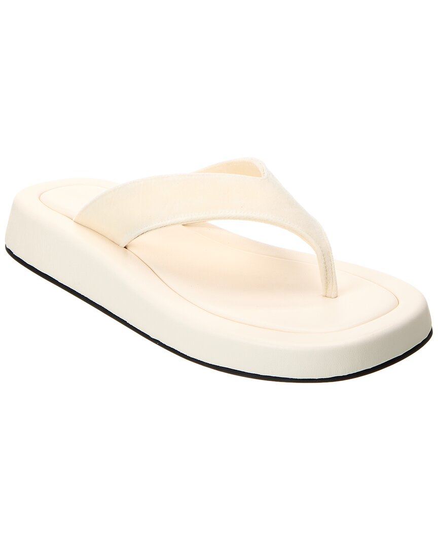 The Row Ginza Velvet Platform Sandal In White