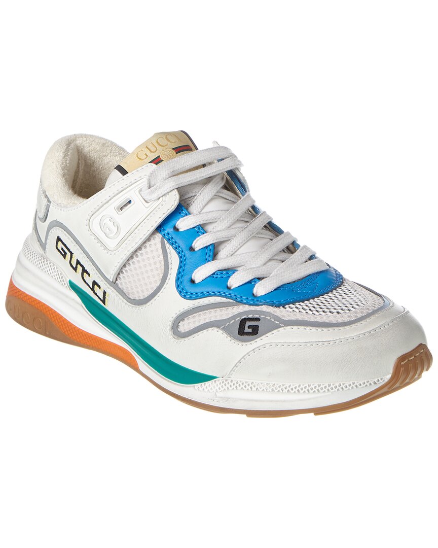 Gucci Ultrapace Leather & Mesh Sneaker In White
