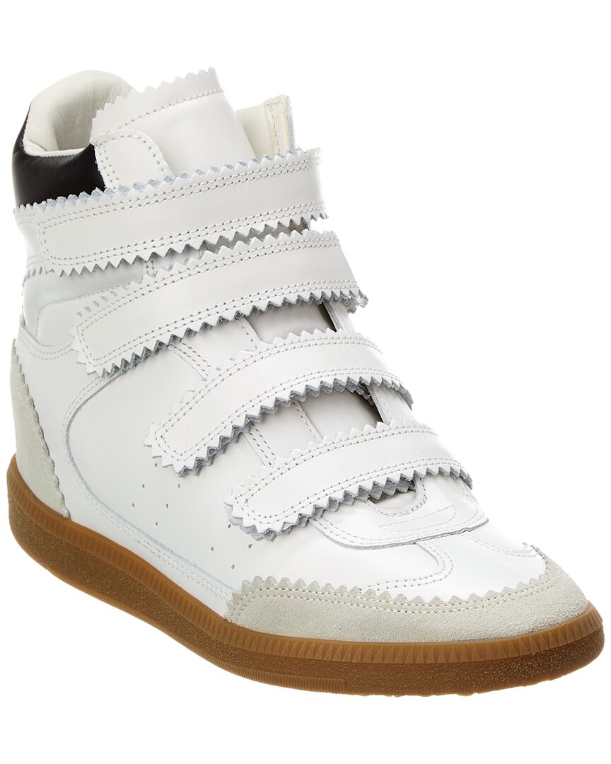 Shop Isabel Marant Bilsy Leather & Suede High-top Wedge Sneaker In White