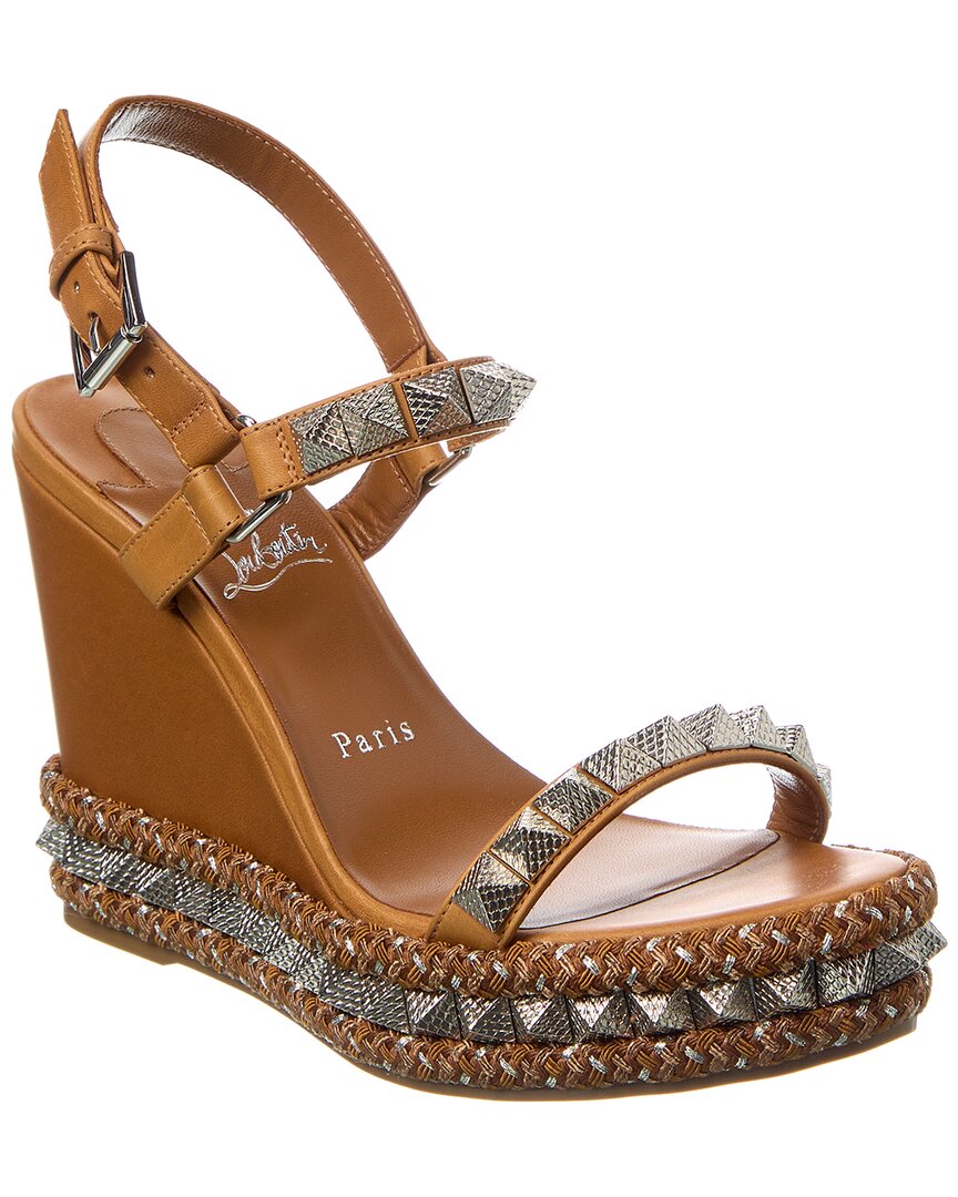 Christian Louboutin Pyraclou 110 Leather Wedge Sandal