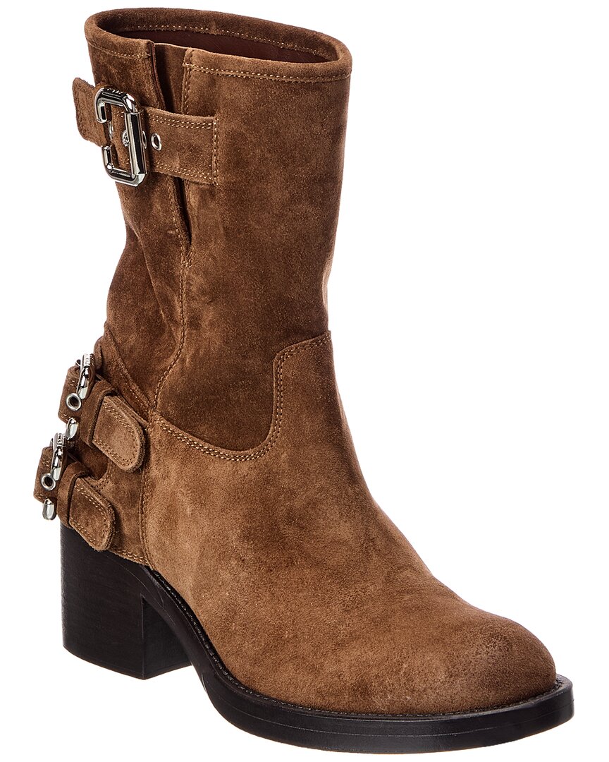 Chloé Gold/Brown Dakota Suede Boot