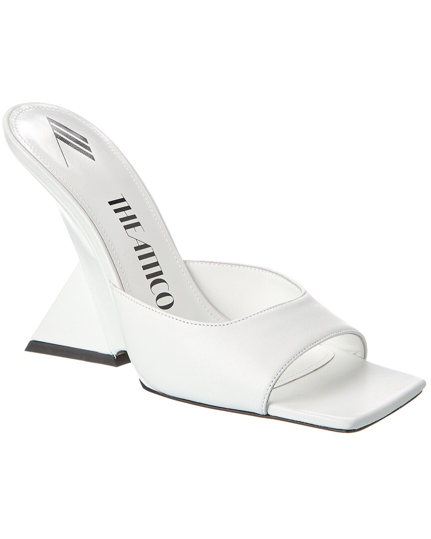 Shop Attico The  Cheope Leather Mule In White