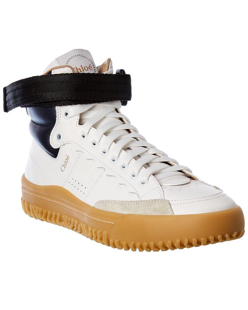 chloe franckie leather sneakers