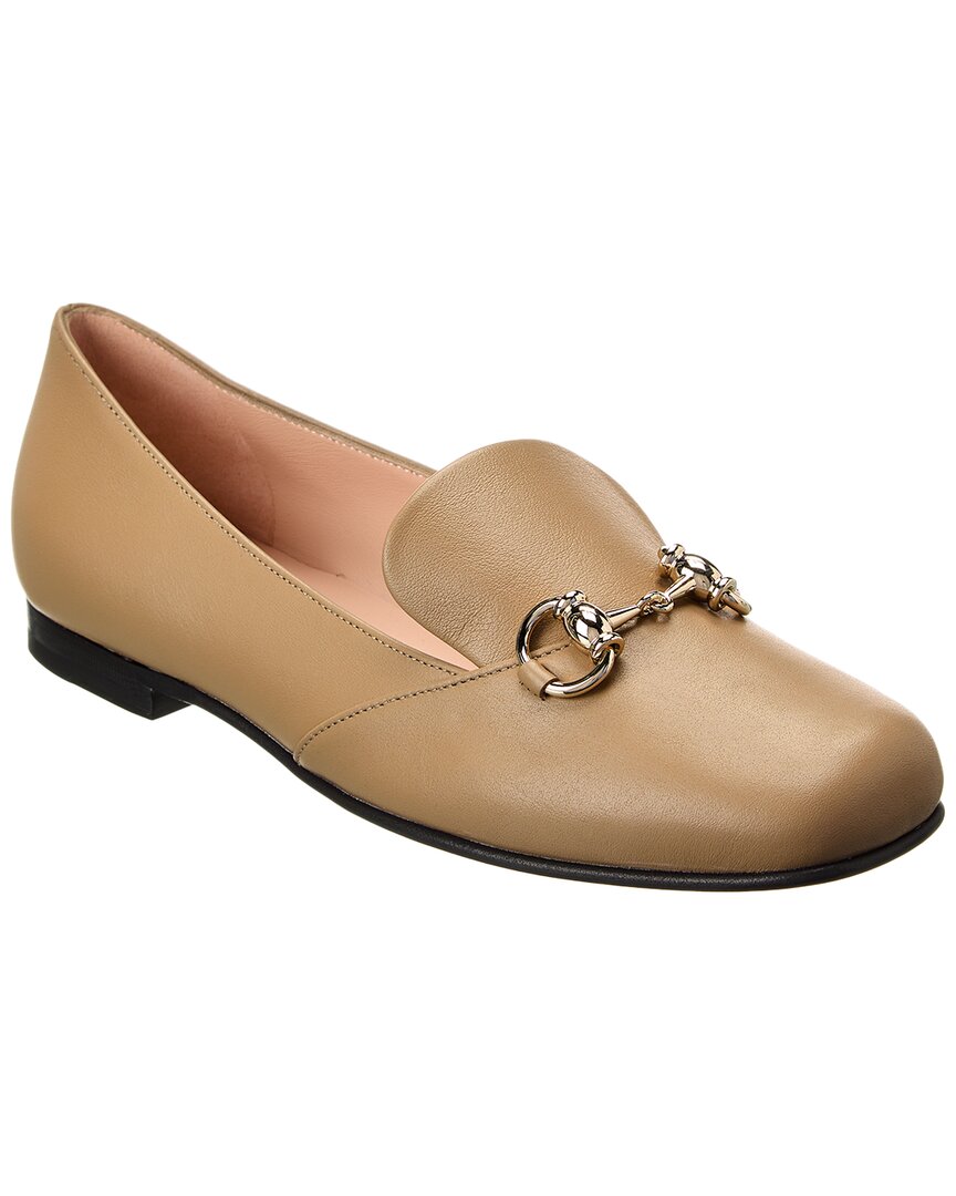 Gucci Horsebit Leather Loafer In Beige
