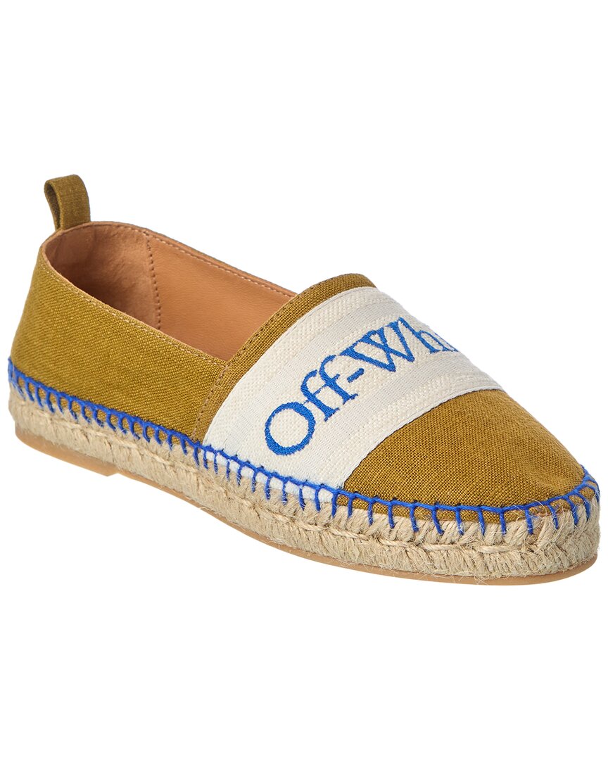 Off-white ™ Bookish Canvas Espadrille In Green