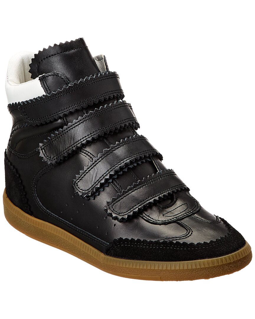 ISABEL MARANT ISABEL MARANT BILSY LEATHER & SUEDE HIGH-TOP WEDGE SNEAKER