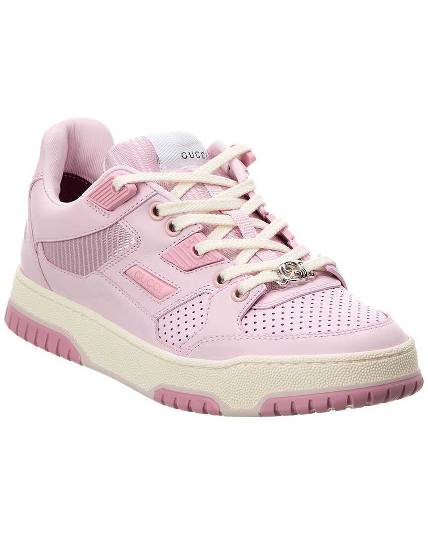 Gucci Logo Leather Sneaker In Pink